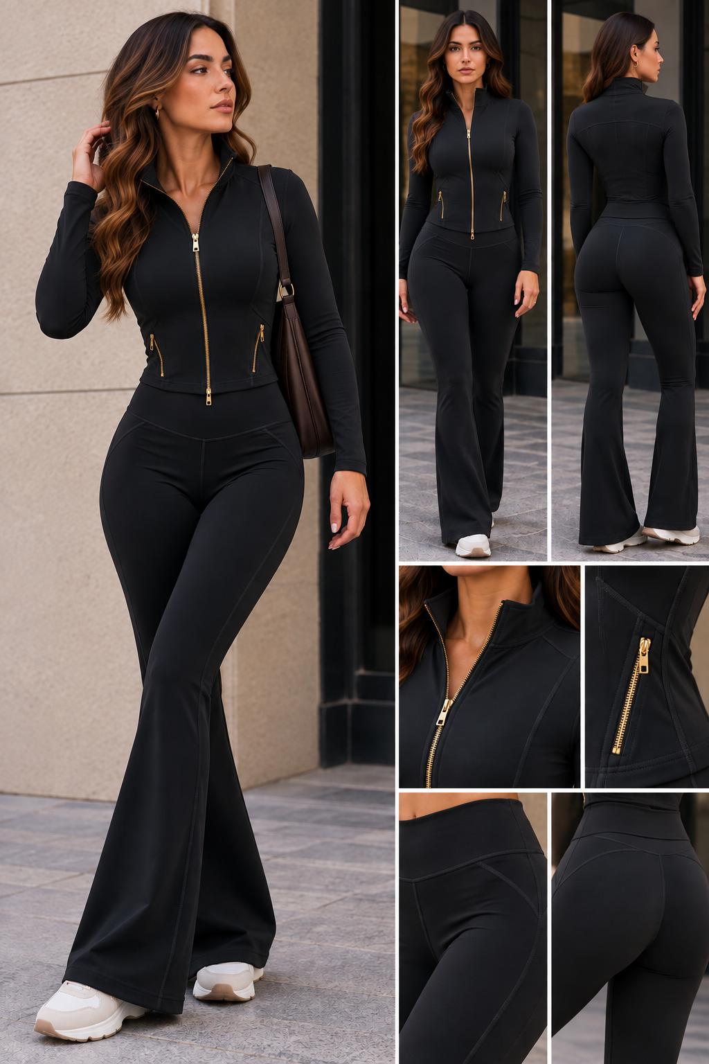 CONJUNTO DEPORTIVO PIEL TIBURON NEGRO