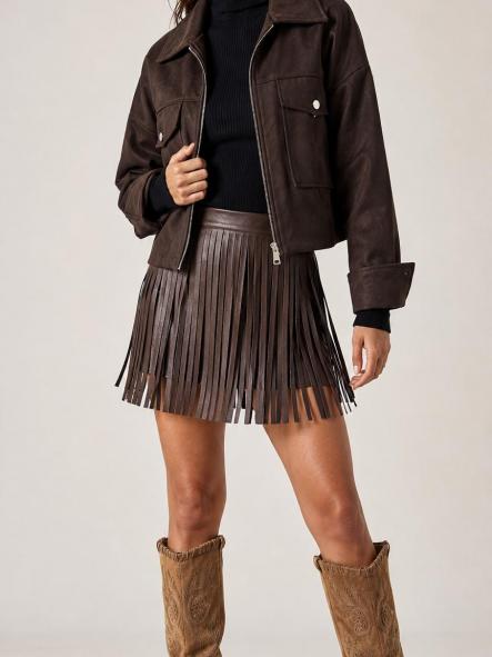 FALDA FLECOS MARRON [0]