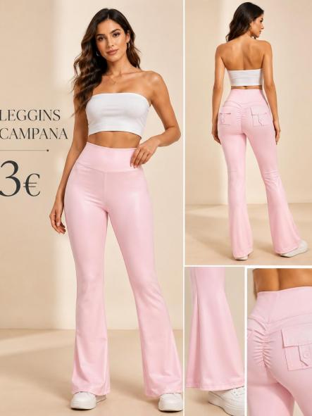 PANTALON LEGGINS   CAMPANA ROSA
