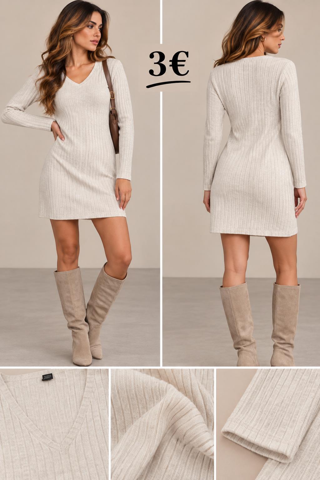 VESTIDO PUNTO BEIG