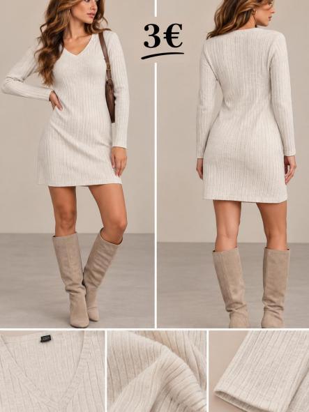 VESTIDO  PUNTO BEIG [0]