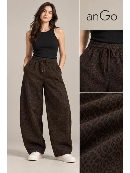 PANTALON BARREL ANIMAL PRINT MARRON  [0]