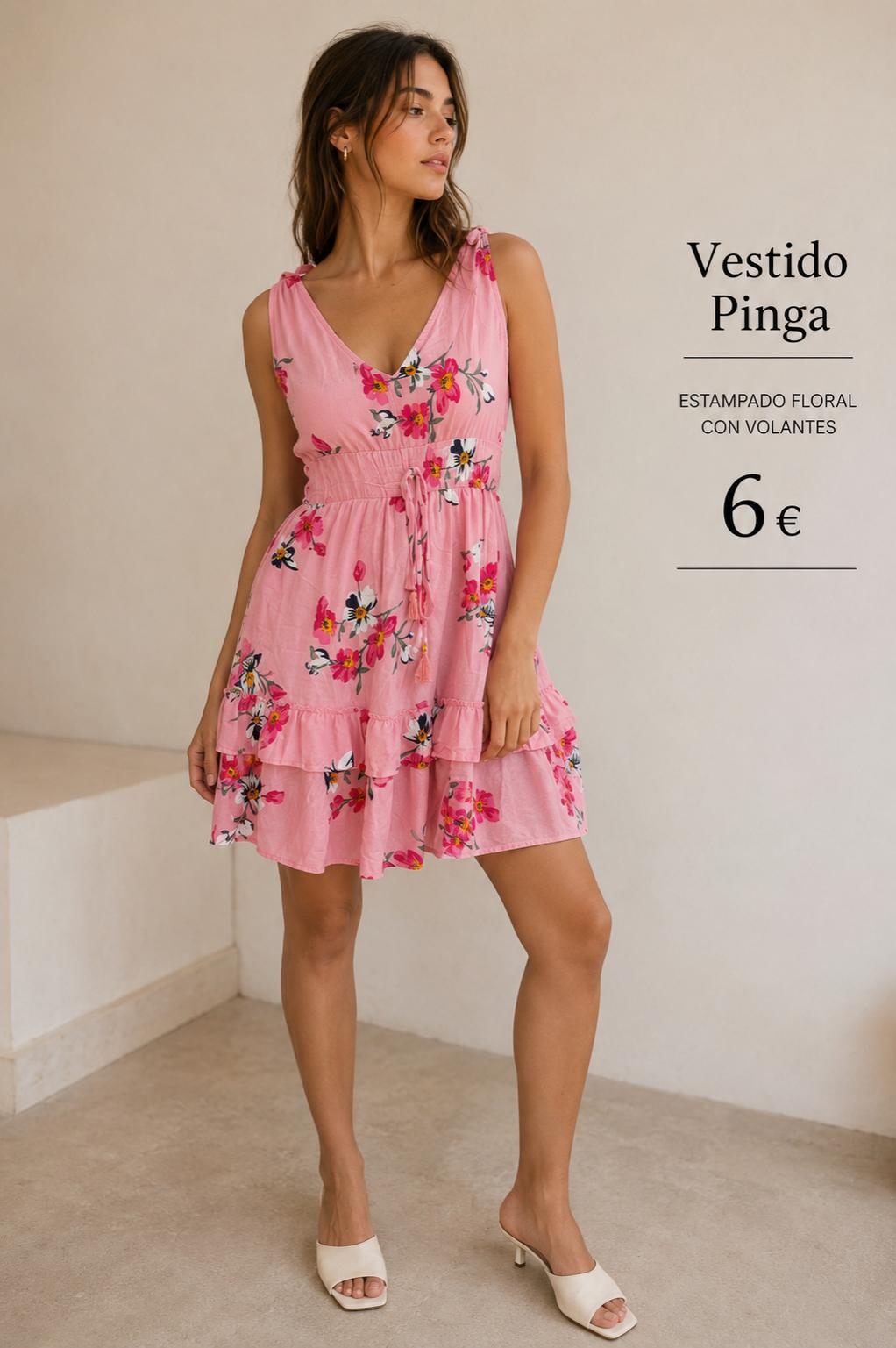 VESTIDO fFLORES ROSAS