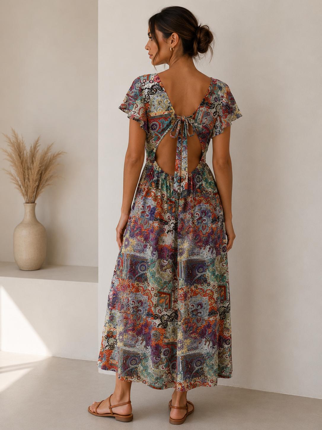 VESTIDO ESPALDA DESCUBIERTA FUEGO