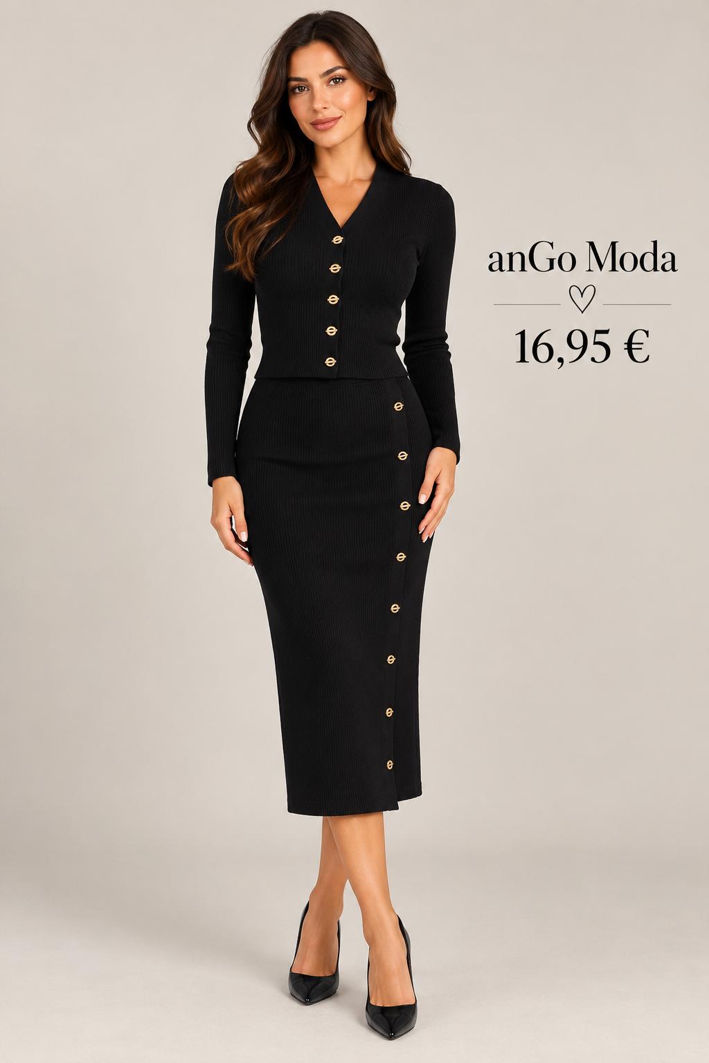 conjunto canale falda negro