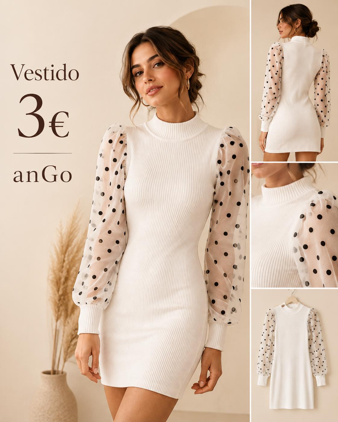 VESTIDO MANGAS ABULLANADAS