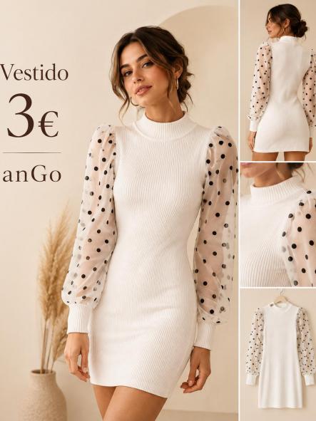 VESTIDO MANGAS ABULLANADAS