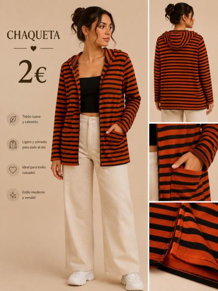 CHAQUETA RAYAS TEJA [0]