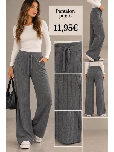 PANTALON punto GRIS