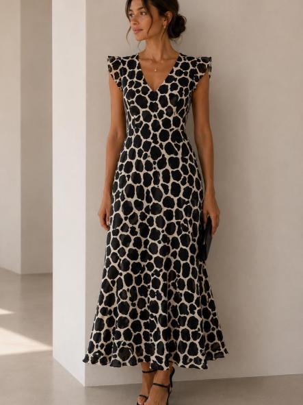 VESTIDO   LICRA FRIA ANIMAL PRIN NEGRO [0]