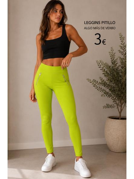 LEGGIN CREMALLERA FAJA VERDE