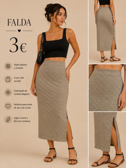 FALDA BEIG PUNTO [0]