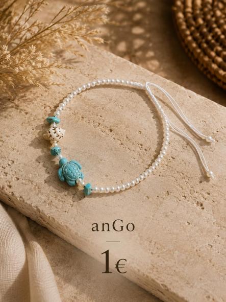  PULSERA CARACola perlas  TURQUESA