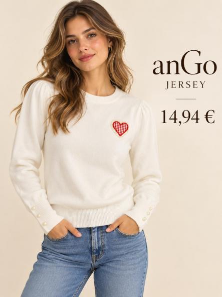Jersey MANGA LARGA CORAZON BLANCA [0]