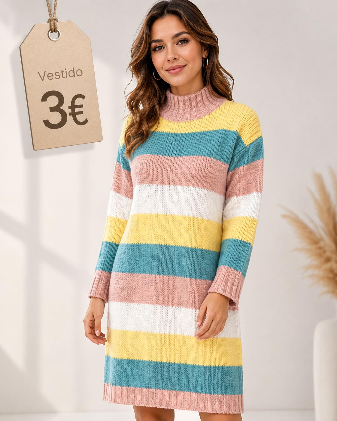 VESTIDO LANA RAYAS