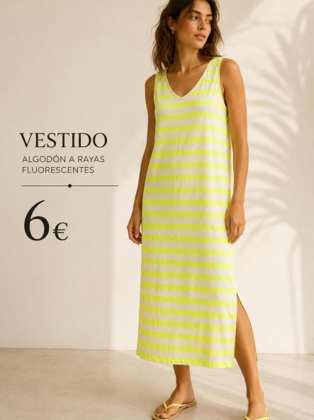 VESTIDO ALGODON RAYAS FLUOR AMARILLAS [0]