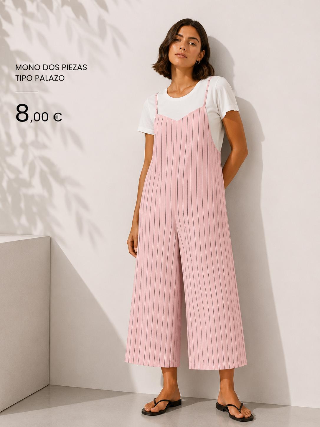 MONO RAYAS ROSA MAS CAMISETA