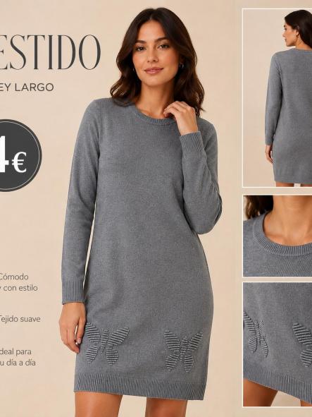 VESTIDO MARIPOSA GRIS [0]