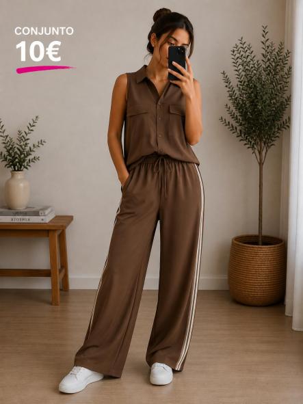 CONJUNTO TELA MARRON [0]