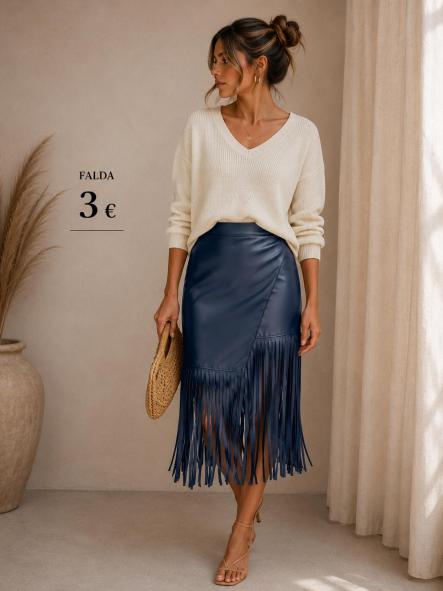 FALDA  FLECOS AZIL [0]