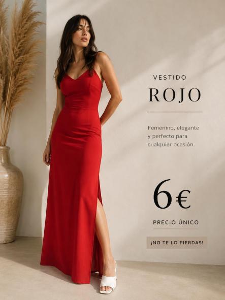 VESTIDO ESPALDA  GOMA ROJO [0]