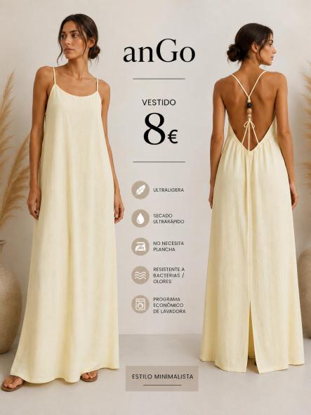 VESTIDO  SUELTO  beig LINO [0]