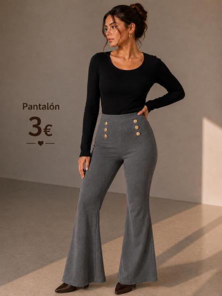 PANTALÓN  CAMPANA GRIS [0]
