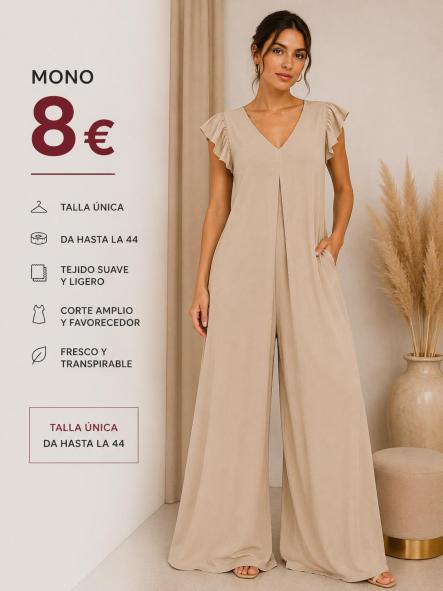 MONO EFECTO VESTIDO BEIG