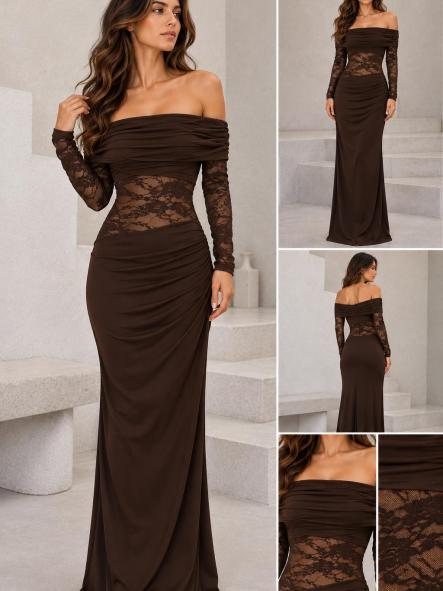 VESTIDO   FIESTA MARRON [0]