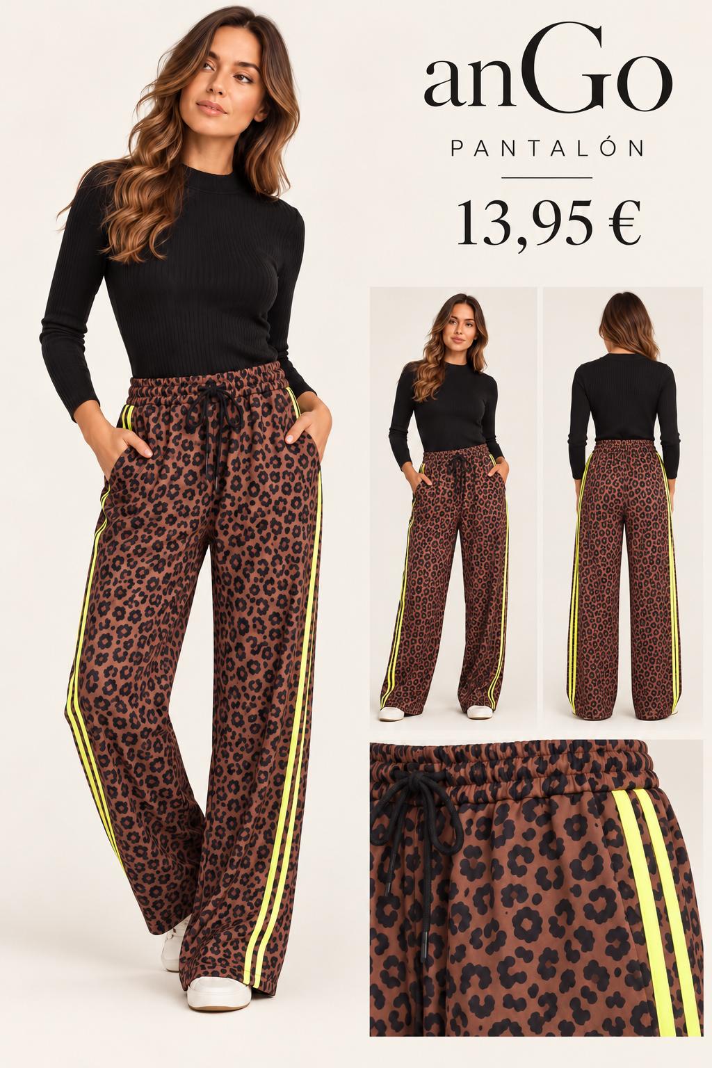 PANTALON ANIMAL PRINT RAYA AMARILLA