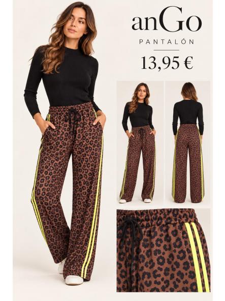 PANTALON ANIMAL PRINT RAYA AMARILLA