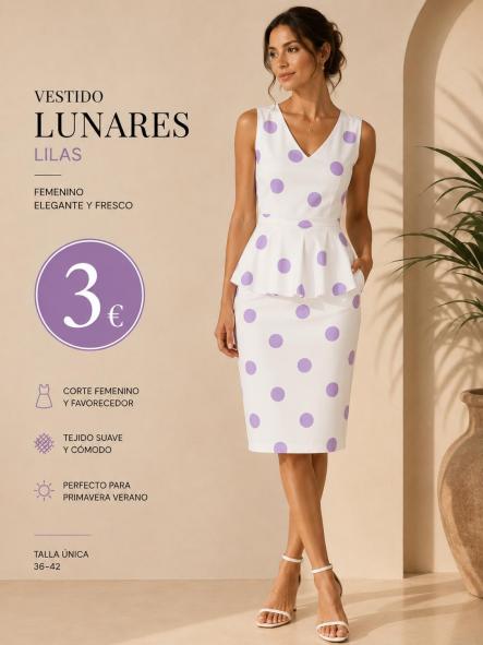 VESTIDO LUNARES  LILA