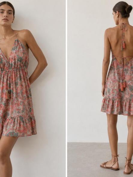 VESTIDO HINDU SEDA CORAL [0]