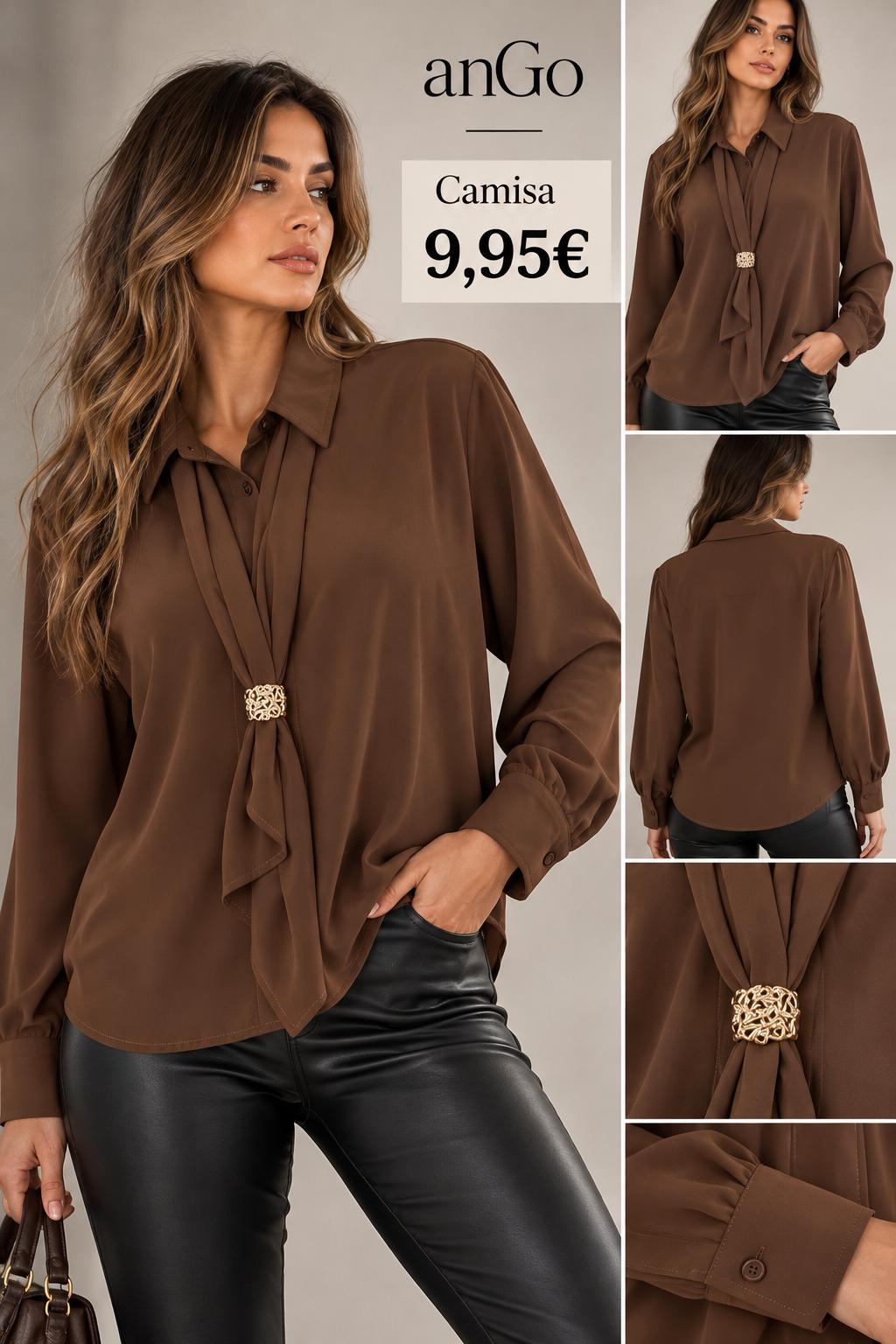 CAMISA GASA MARRON