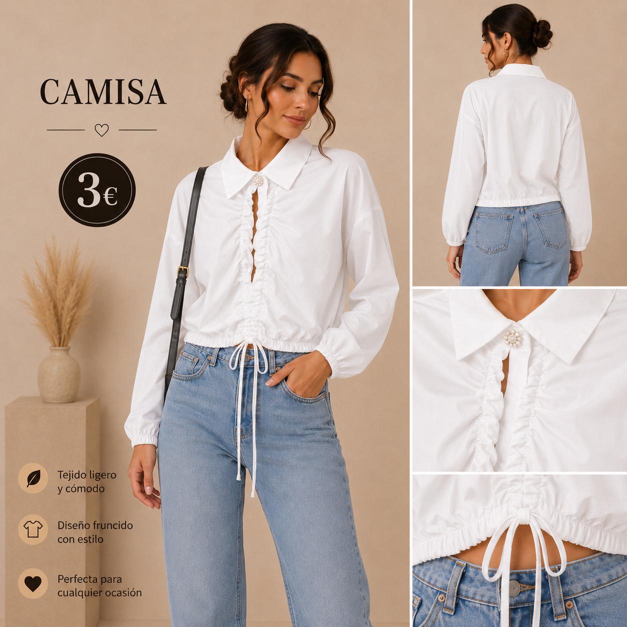 CAMISA APERTURA PECHO BLANCA