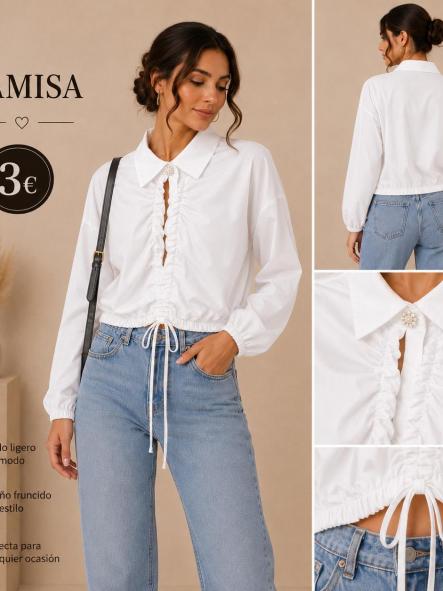 CAMISA APERTURA PECHO BLANCA