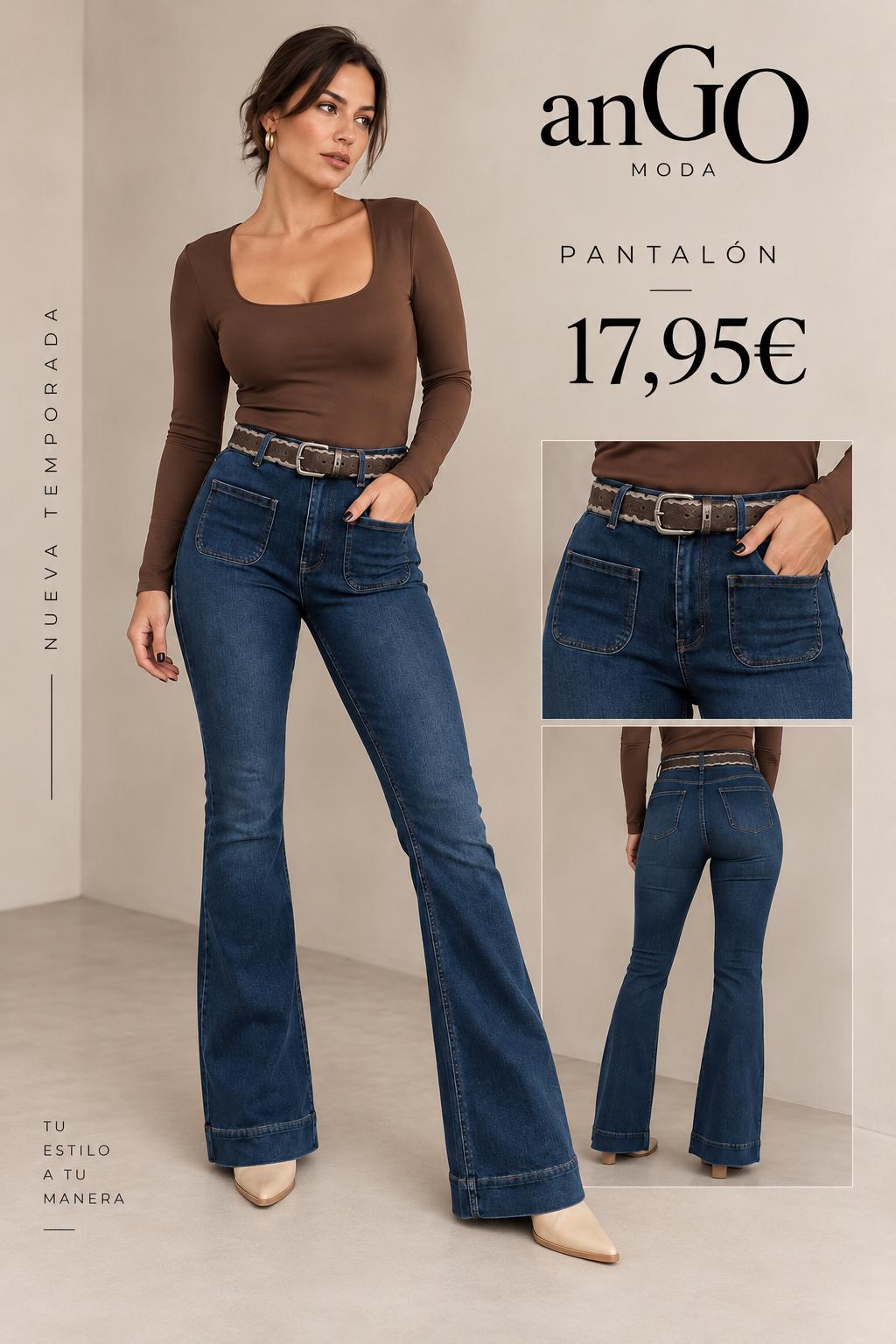 PANTALON VAQUERO CAMPANA OSCURO