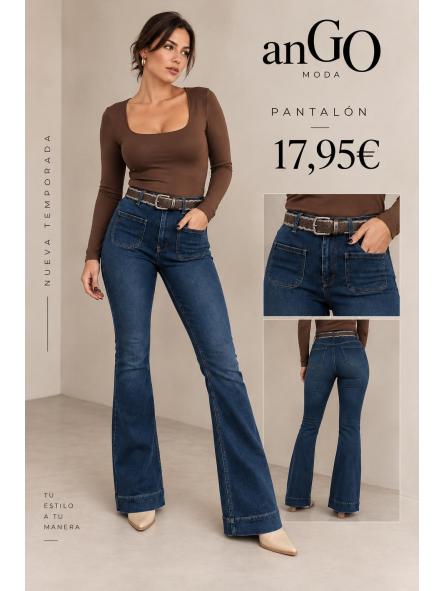 PANTALON VAQUERO CAMPANA OSCURO