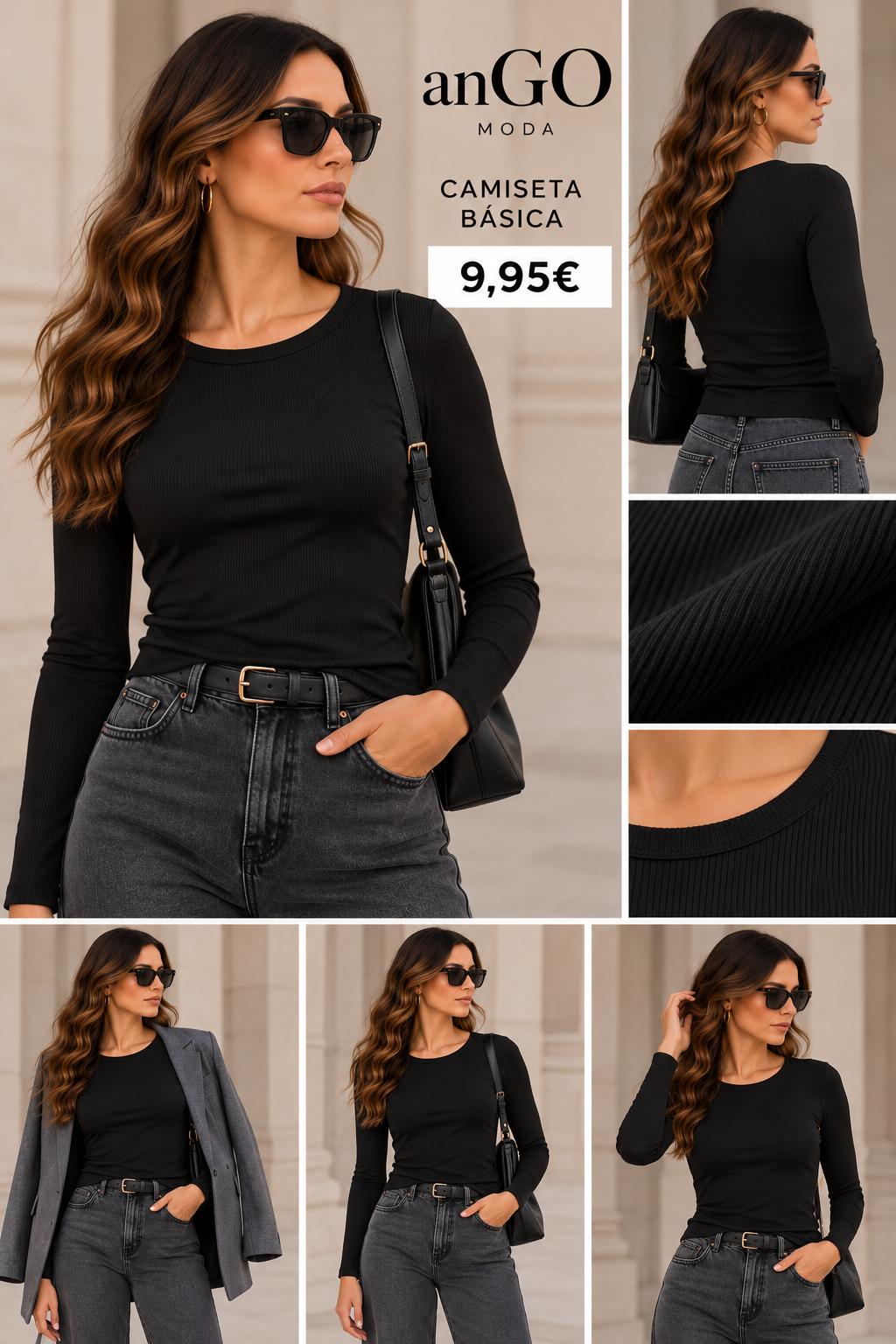 CAMISETA BASICA NEGRO