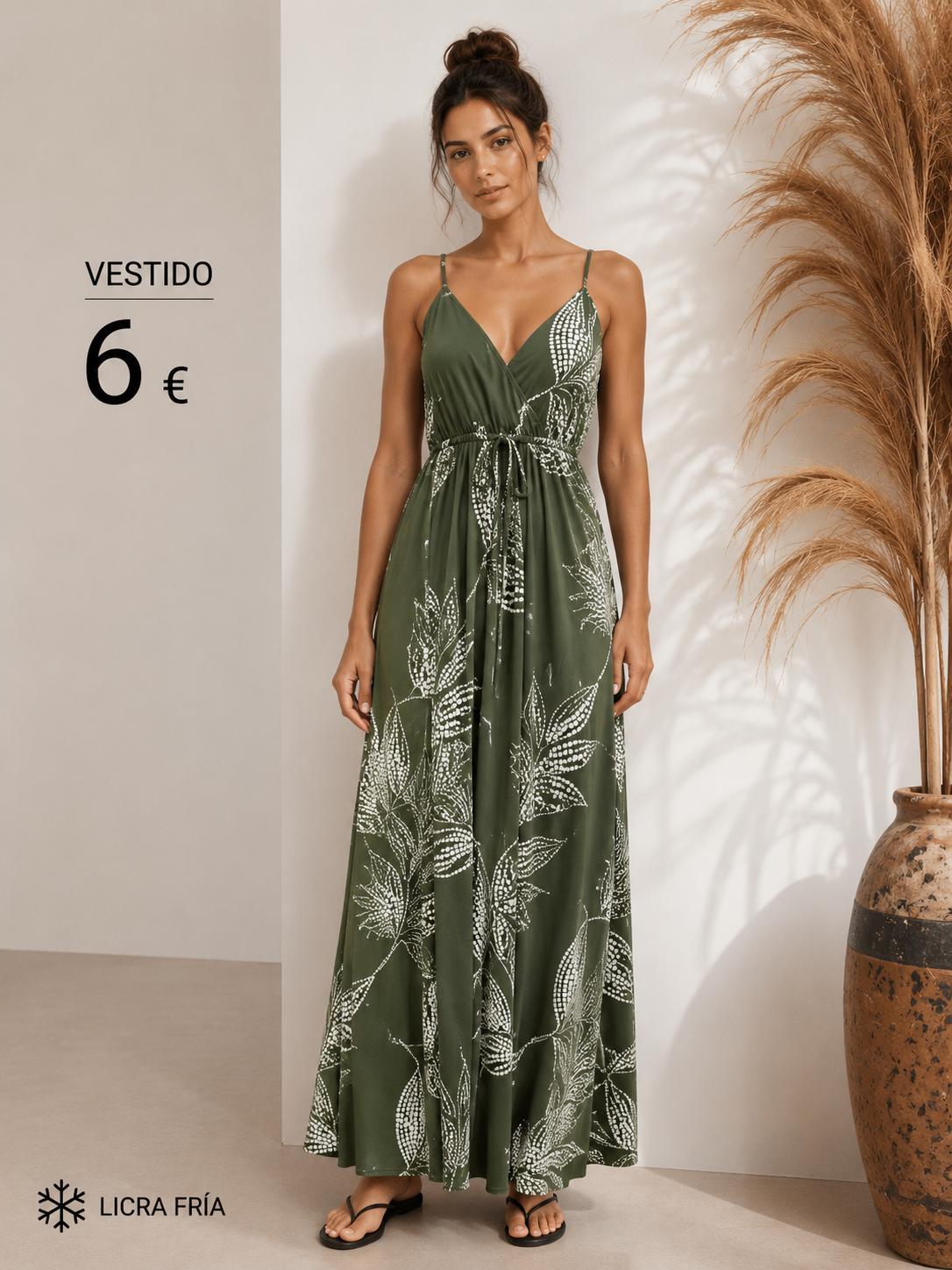VESTIDO LARGO LICRA FRIA VERDE