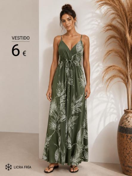 VESTIDO LARGO LICRA FRIA VERDE