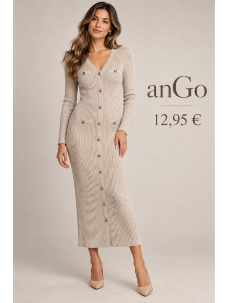 VESTIDO PUNTO beig canale [0]