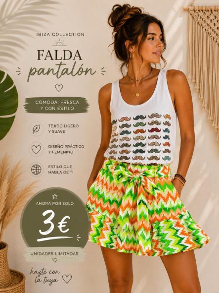 FALDA PANTALON COLORES verde