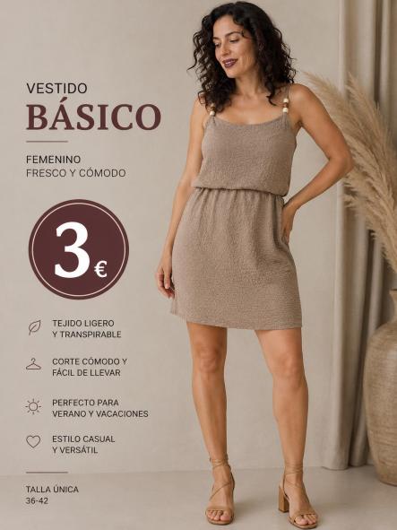VESTIDO TIRANTES BOLAS MARRON  [0]