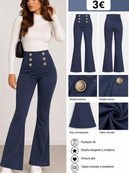 PANTALON AZUL CAMPANA 