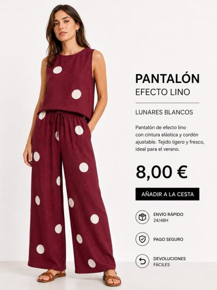 PANTALON   LUNARES GRANATE [0]