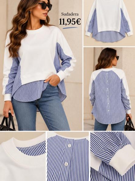 SUDADERA  FORMAL blanco