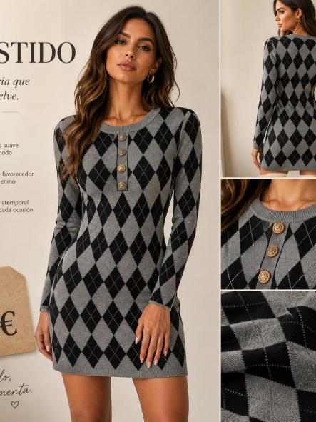 VESTIDOROMBOS GRIS [0]