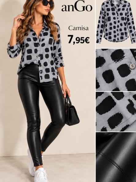 CAMISA GRIS Y NEGRA  [0]
