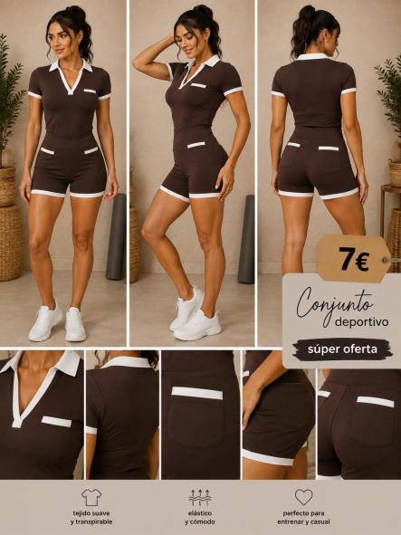 CONJUNTO ELASTICO MARRON